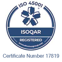 ISOQAR 45001 accreditation certificate number 17819